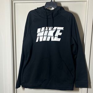 Nike Men's Black and White Logo Hoodie